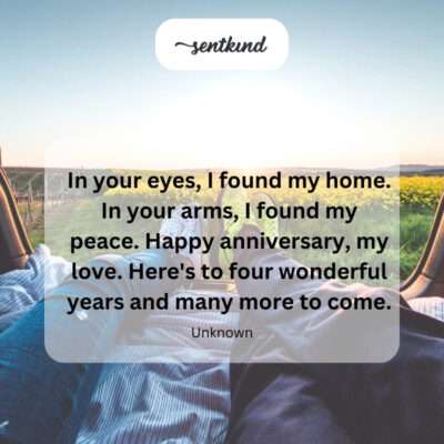 Found my home and peace in you, four years.