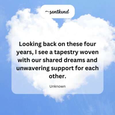 Four years, a tapestry of dreams and support.
