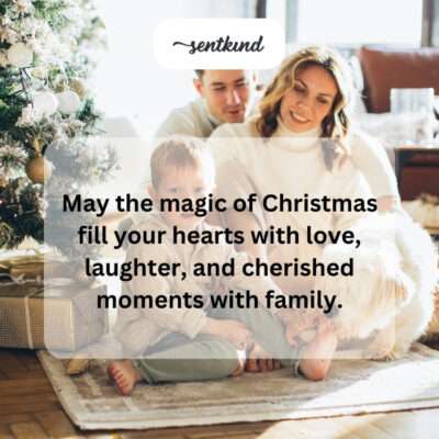 Christmas magic filling hearts with love, laughter, family moments.