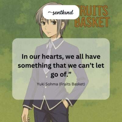 Yuki Sohma from Fruits Basket is depicted in an anime style looking introspective, with a hint of melancholy in his expression.