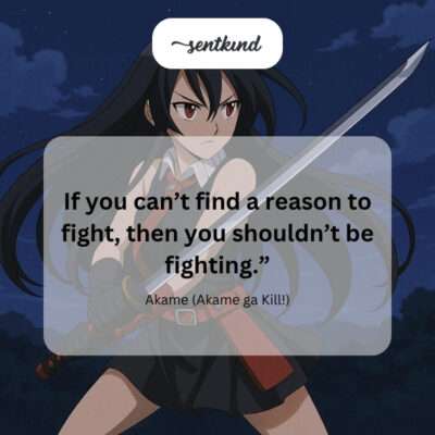 A skilled dark-haired assassin character with a katana stands in a determined pose, contemplating the justification for conflict.