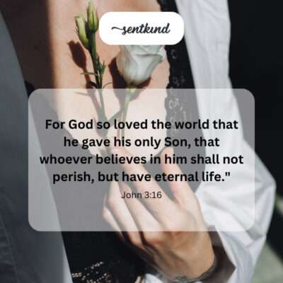 God's love: He gave His Son for eternal life through belief.