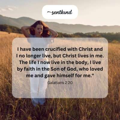 Crucified with Christ, I now live through faith in God's Son who loved and gave himself for me.