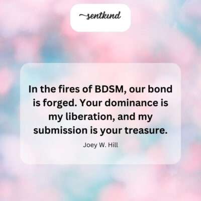 Bond forged in BDSM, dominance as liberation.