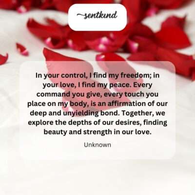 Bondage metaphor, freedom in control.