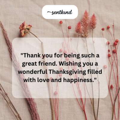 Thanks for being a great friend, happy Thanksgiving!