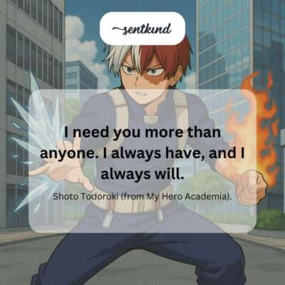 An image depicts Shoto Todoroki from My Hero Academia standing pensive, with his dual ice and fire powers subtly active.