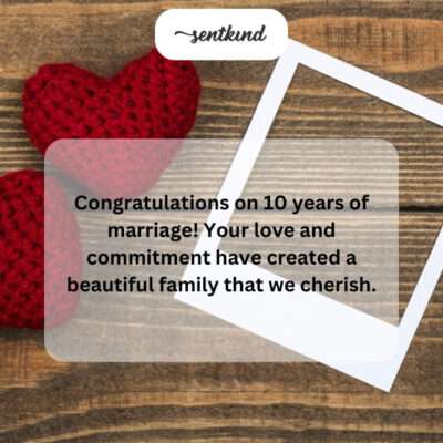 Congratulations on ten years of marriage.