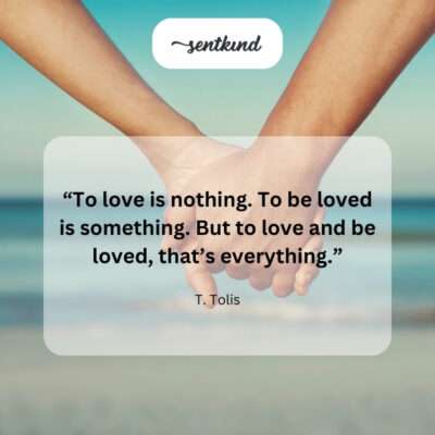Loving and being loved is all that matters.