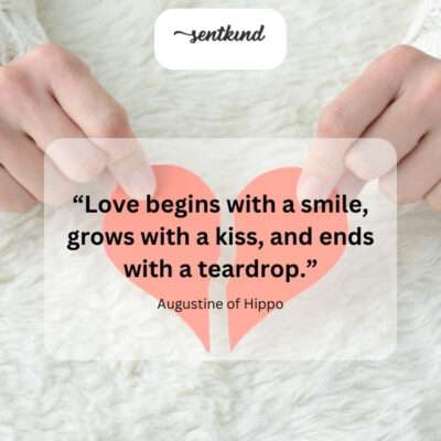 A smile sparks love's journey, a kiss fuels its growth, but tears often mark its end.