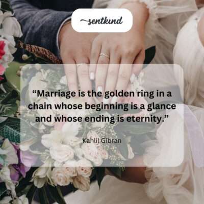 Marriage: a precious link in a chain from first sight to forever.