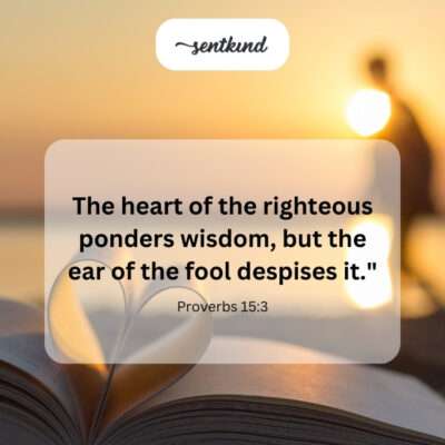 The righteous heart considers wisdom; the foolish ear rejects it.