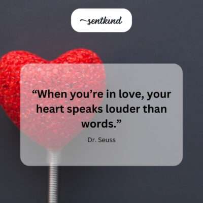 A large, expressive heart with sound waves emanating from it, overshadowing spoken words.