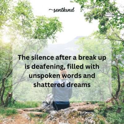 Post breakup silence, lost hopes.
