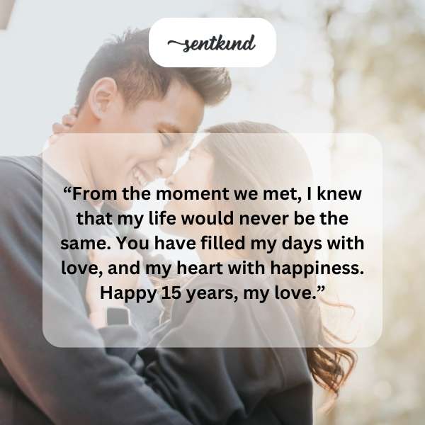 A couple gazes lovingly at each other, symbolizing their enduring love.