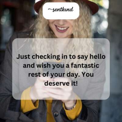 It was nice of them to check in and send positive vibes!