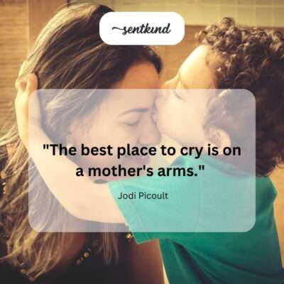 A mother's embrace, the safest haven.