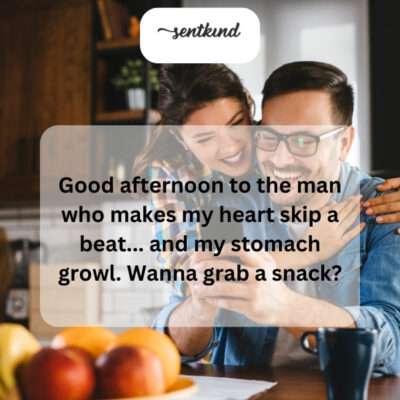 His presence makes her both love-struck and hungry.