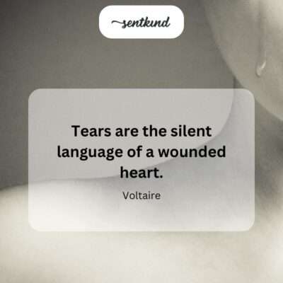 Tears as expression of inner hurt.