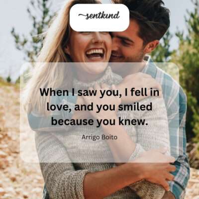 A person falling in love at first sight.