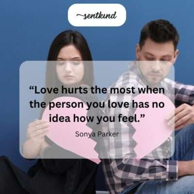 Unrequited feelings, painful ignorance.