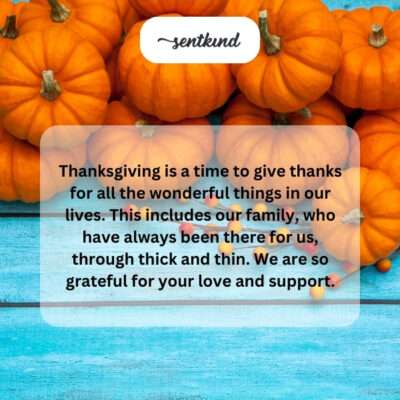 Thankful for family's unwavering support.