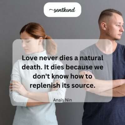 Love's demise, lack of renewal.