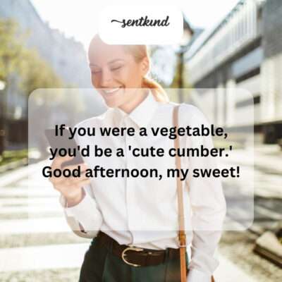That 'cute-cumber' line is such a cheesy but adorable compliment.