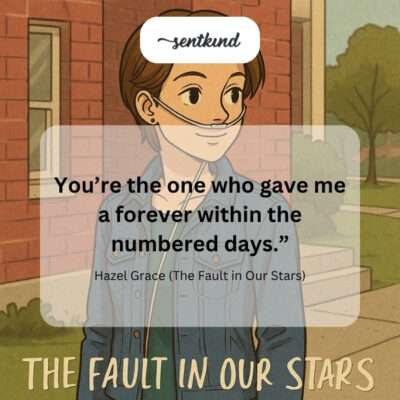 A young man and woman gaze affectionately at each other, depicting a tender moment between the main characters from The Fault in Our Stars.