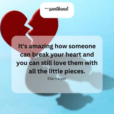 Even with a shattered heart, love lingers in every fragment.