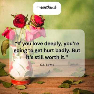 Love's pain is the price of its profound joy.