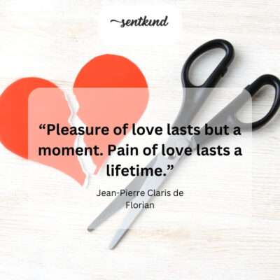 Love's fleeting joy contrasts with enduring heartache.