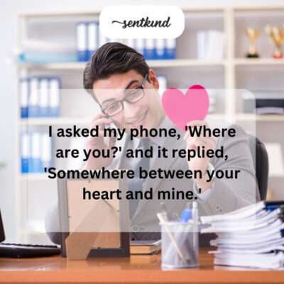 Romantic phone interaction in a long-distance context.