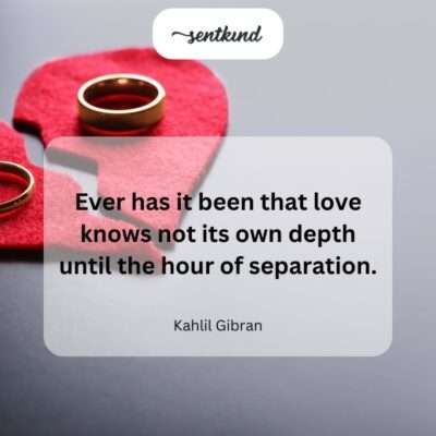 Love's depth, realized in parting.