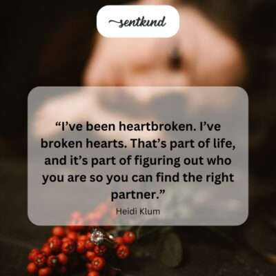 Heartbreak as a life lesson.