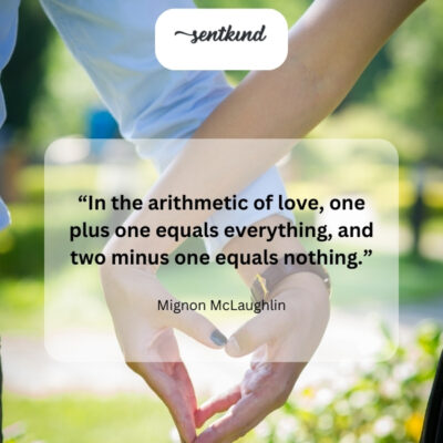 Love's math: Together, we're complete; apart, we're lost.