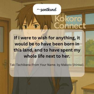 A scene inspired by Your Name features a character gazing at a picturesque Japanese landscape under a vibrant sky, symbolizing deep longing and connection.