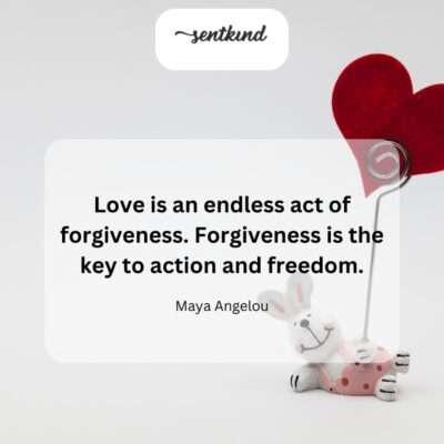 Love's constant forgiveness unlocks freedom.
