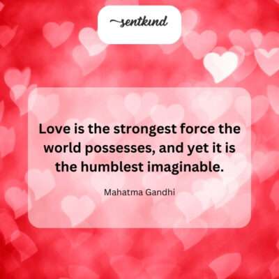 Love's immense power in its humility.