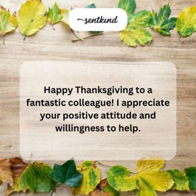 Happy Thanksgiving to a fantastic colleague with a positive attitude.