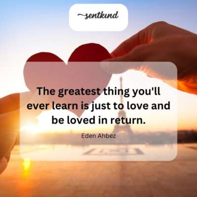 The profound lesson of reciprocal love.