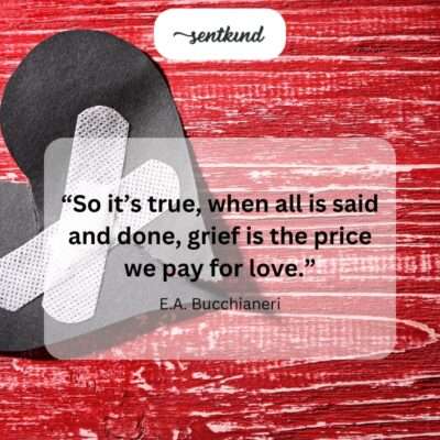 Love's cost: grief.