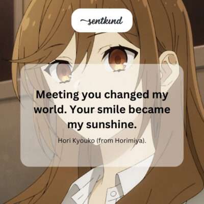 A hopeful image shows Emma from The Promised Neverland with a warm, genuine smile expressing her inherent love for her family.