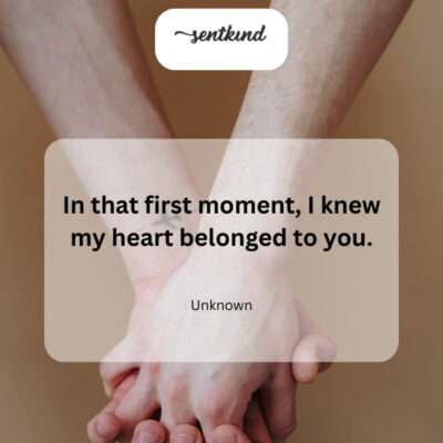 Heartfelt love at first sight.