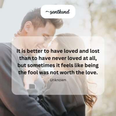 Love, loss, and the sting of foolishness.