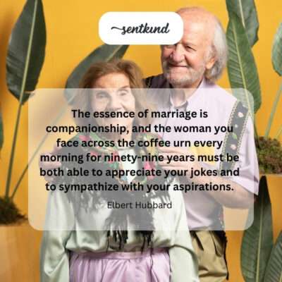 Marriage essence: companionship, shared humor and dreams.