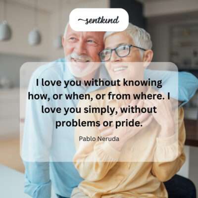 Simple and profound love for wife.