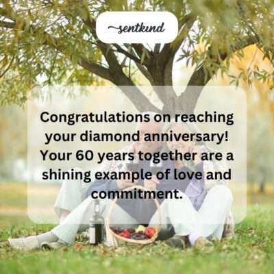 Diamond anniversary, a shining example of love.