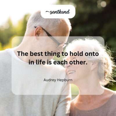 Holding onto each other.