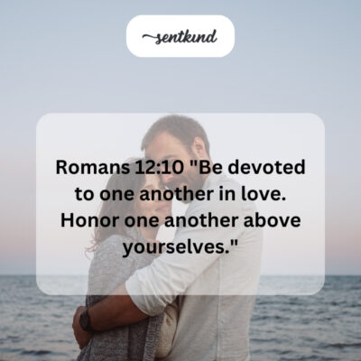 Devoted in love, honoring each other.